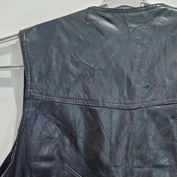 Women's Black Leather Vest - Picture 10 of 16
